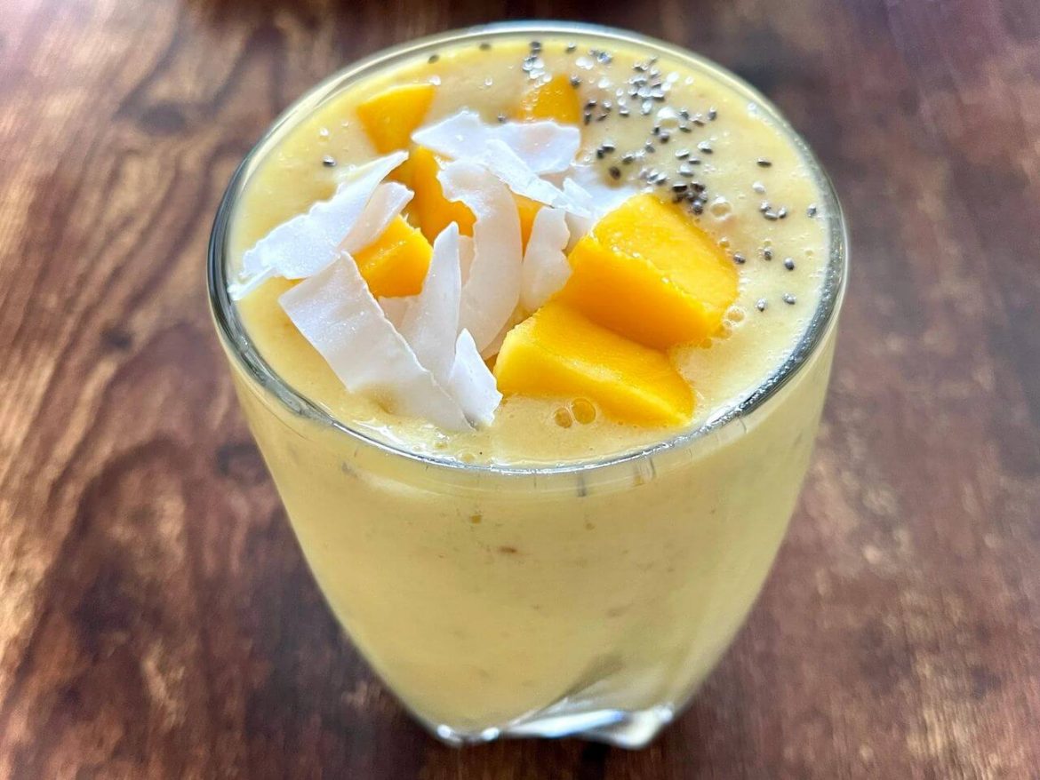 Coconut and mango smoothie