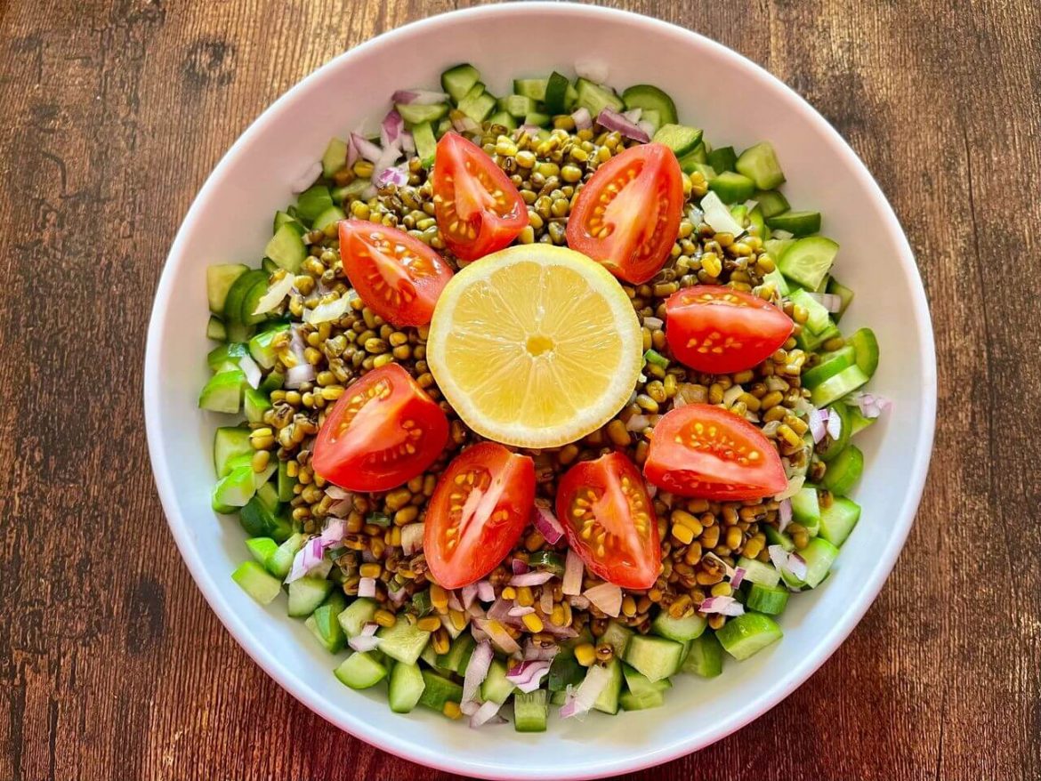 Moong Chaat (Green Lentils Salad)