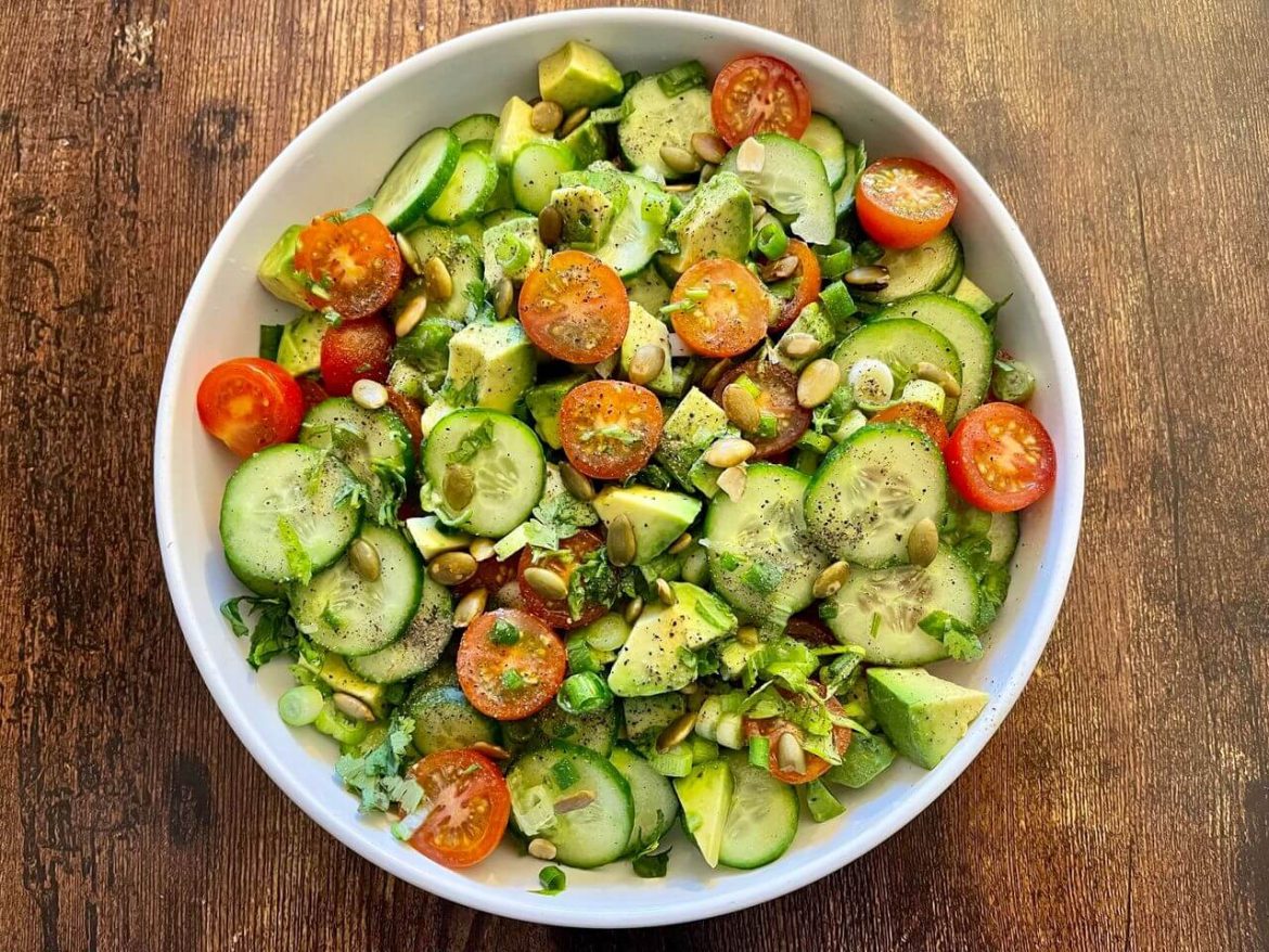 Refreshing Avocado Cucumber Tomato Salad